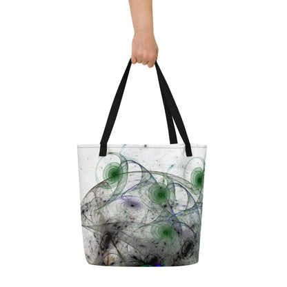 All-Over Print Large Tote Bag Inky Black