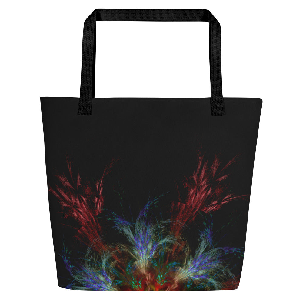 All-Over Print Large Tote Bag Burning Rose