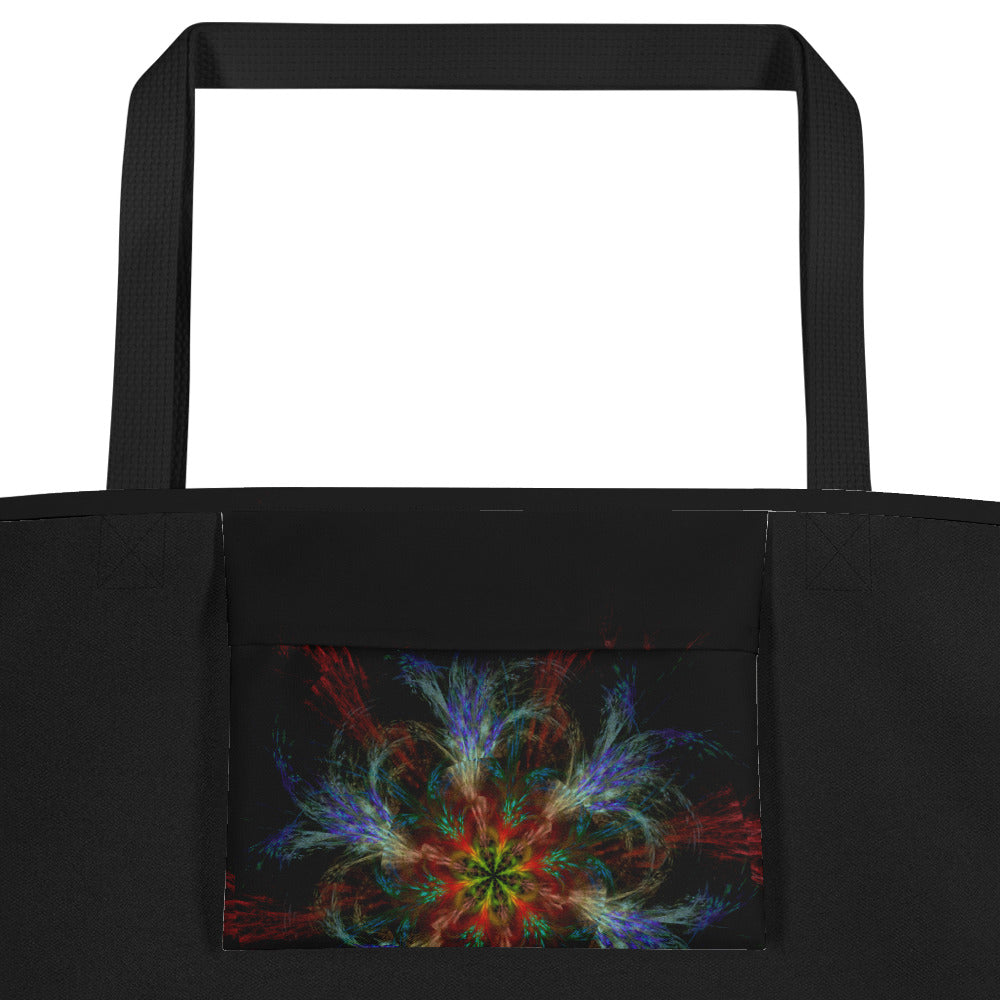 All-Over Print Large Tote Bag Burning Rose