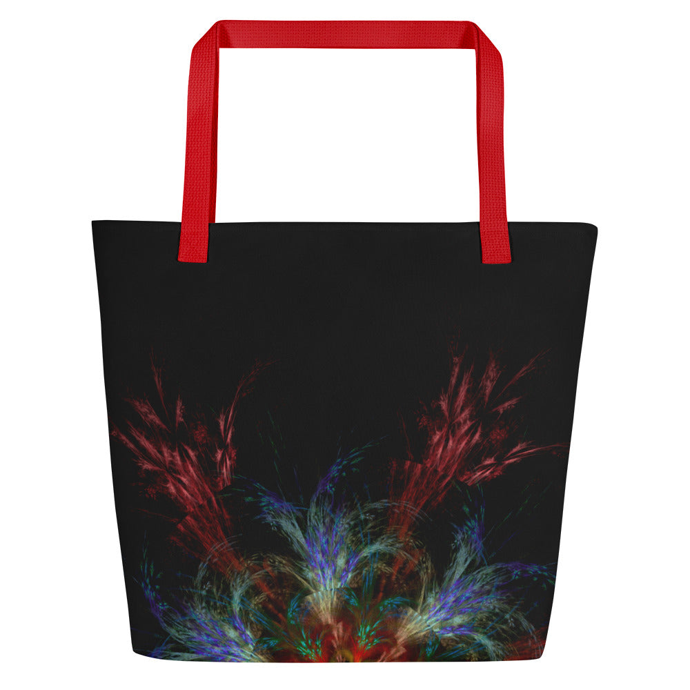 All-Over Print Large Tote Bag Burning Rose