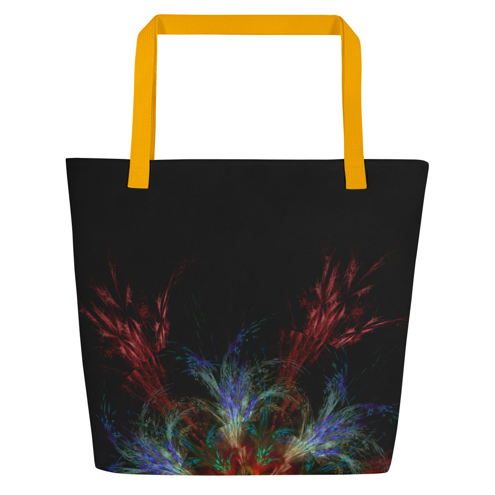 All-Over Print Large Tote Bag Burning Rose